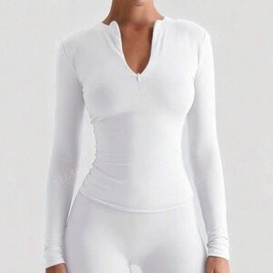 Women's White Long Sleeve Top